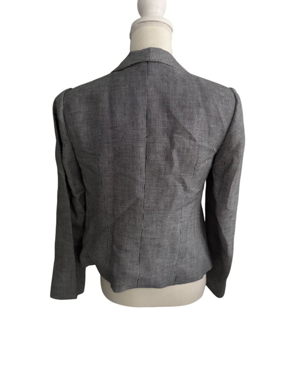 CALVIN KLEIN Gray Black Patterned Blazer Jacket Size 6 - Picture 3 of 7